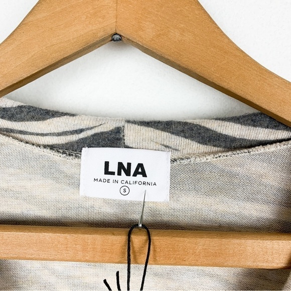 NWT LNA Revolve Beige Zebra Print Jillyan Raglan Sweatshirt Sz S - Picture 5 of 9